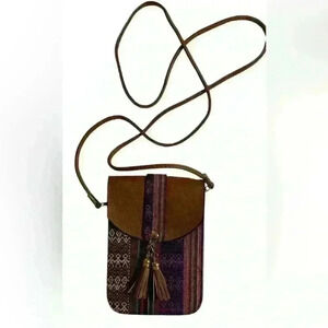 A colorful hobo like crossbody phone / coin purse.